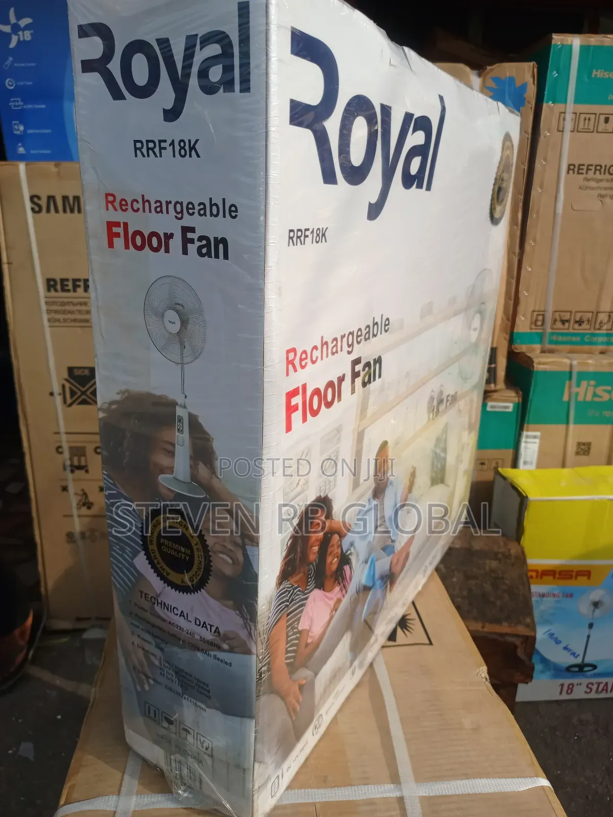 Royal 18-Inch Rechargeable Standing Fan With Remote | Rrf18k