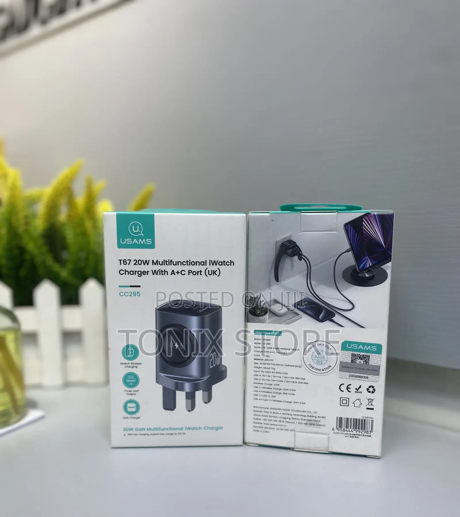 T67 20w Multifunctional Iwatch Charger With A+C Port (Uk)