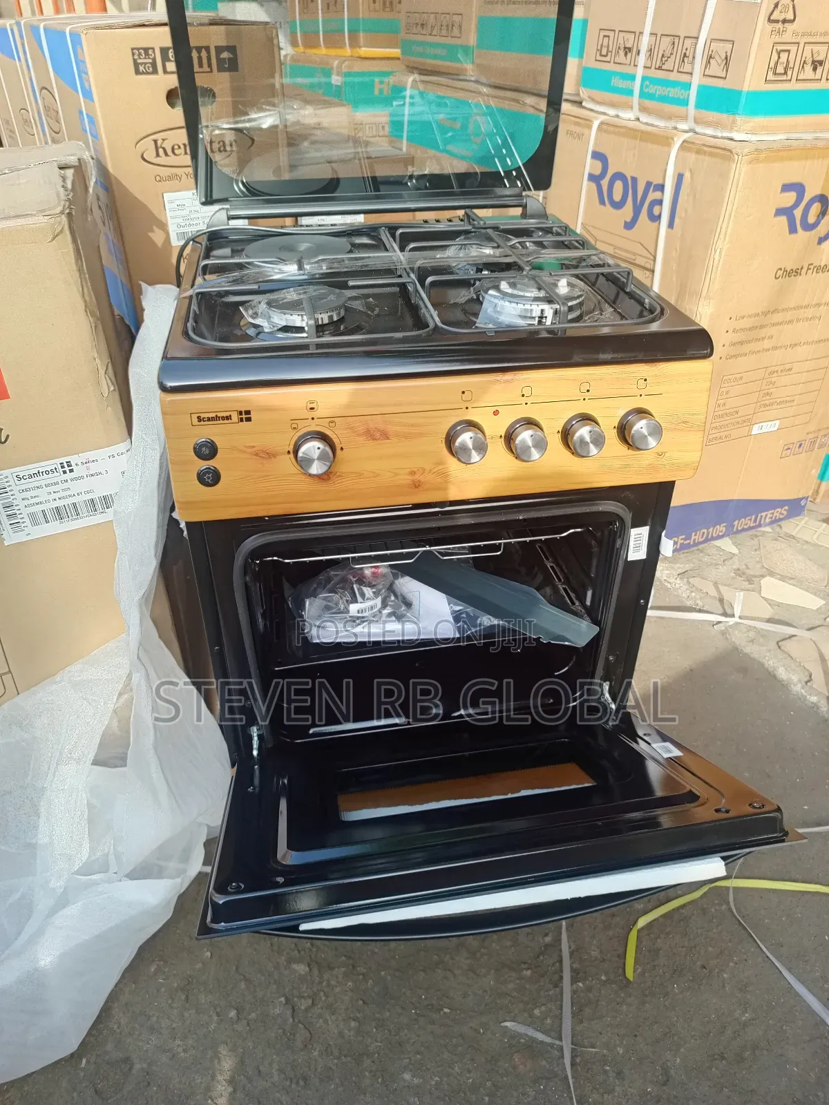 Scanfrost 60×60 Standing Gas Cooker (3 Gas + 1 Electric) | Ck6312ng