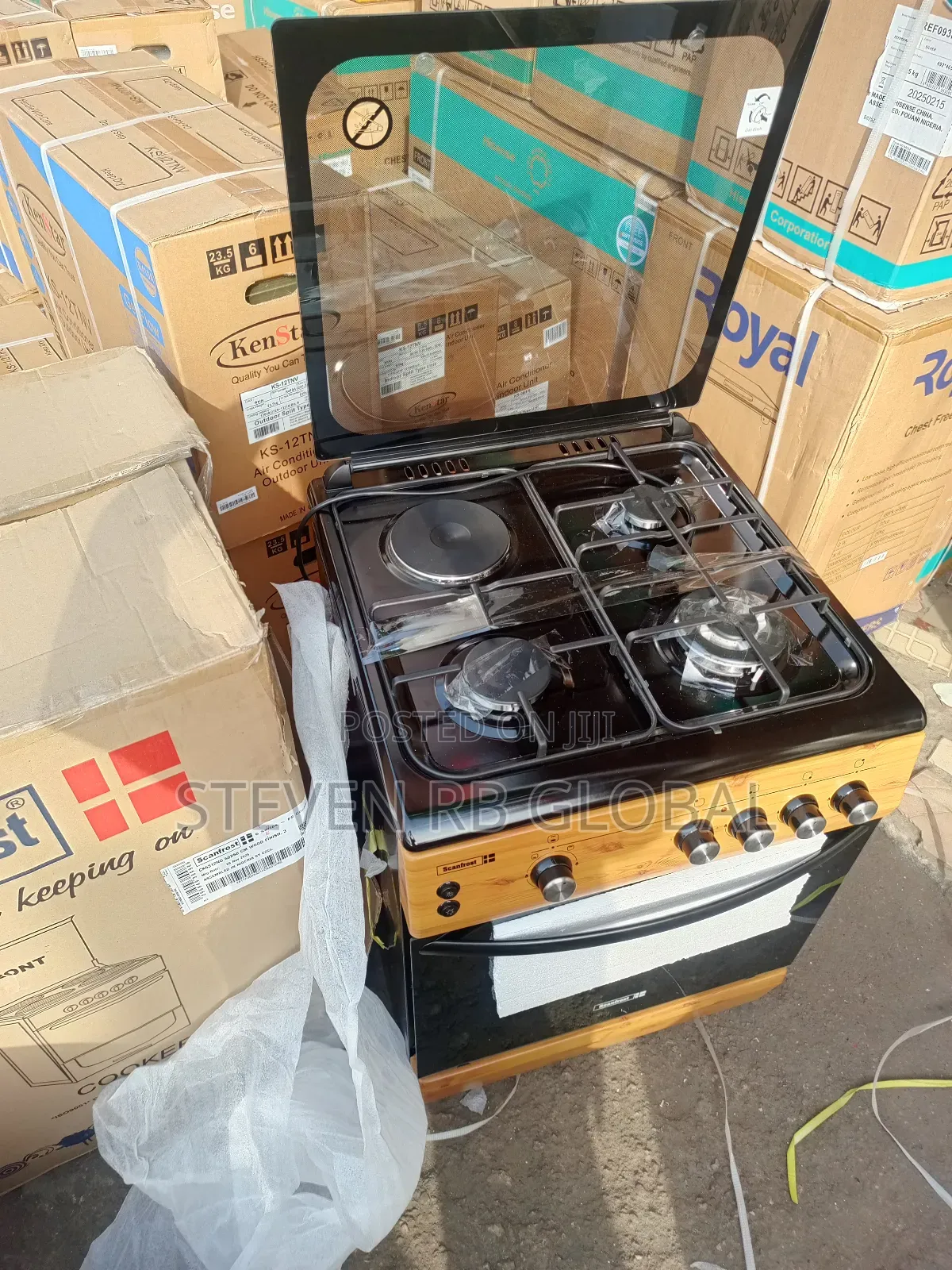 Scanfrost 60×60 Standing Gas Cooker (3 Gas + 1 Electric) | Ck6312ng