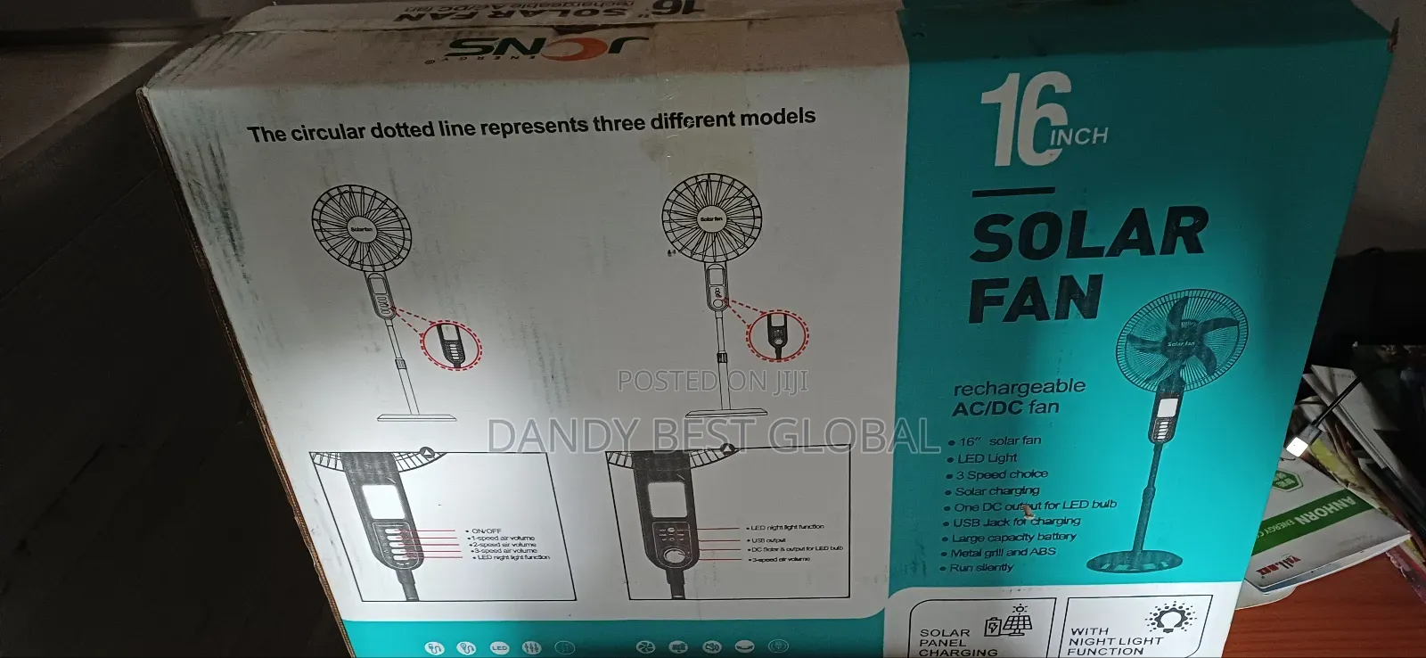 JCNS Solar Fan 16 Inches