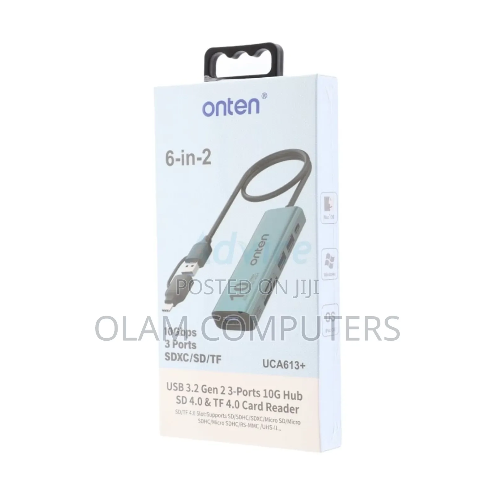 Onten Usb 3.2 Gen 2 3-Port 10g Hub Sd 4.0 Tf 4.0 Card Reader