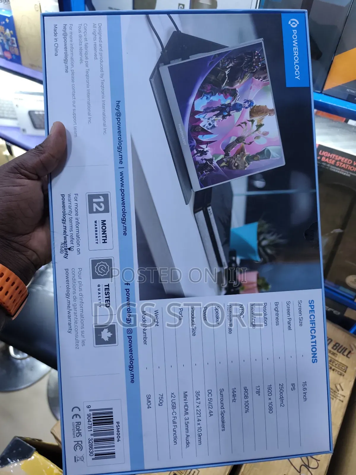 Powerology 144hz Ultra Slim Portable Monitor 15.6"