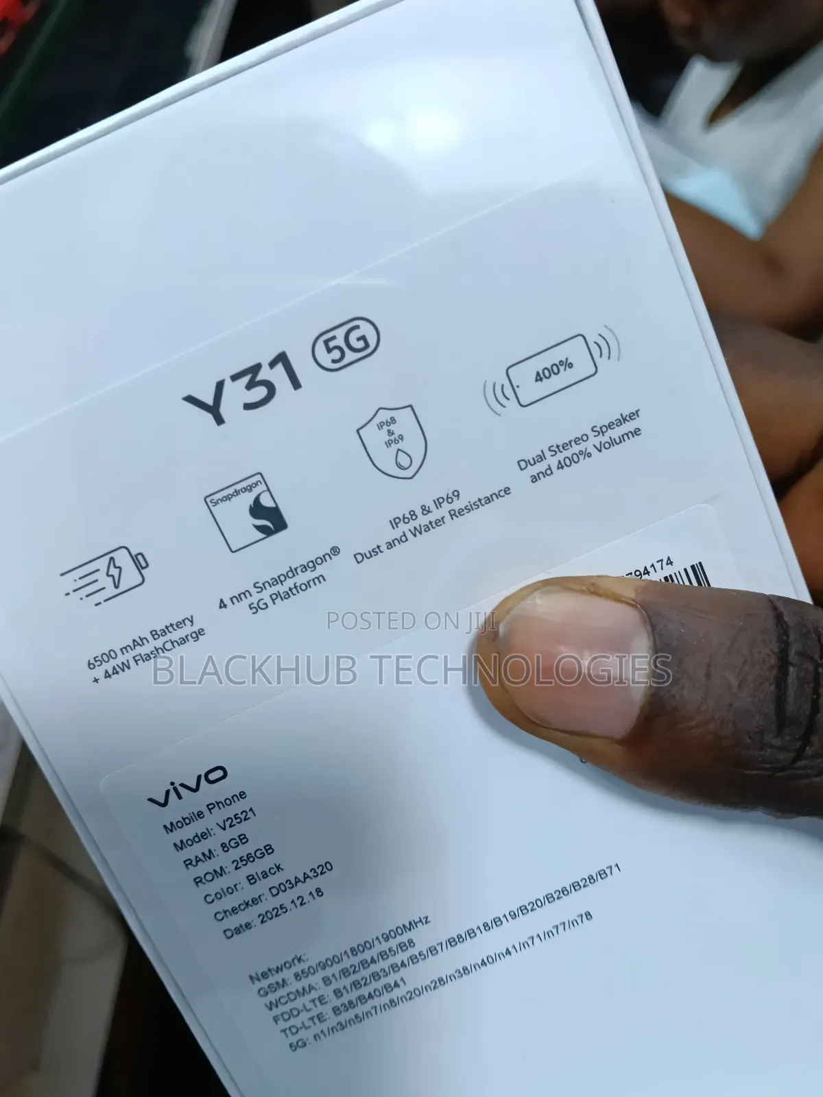 New Vivo Y31 5G 256 GB Black
