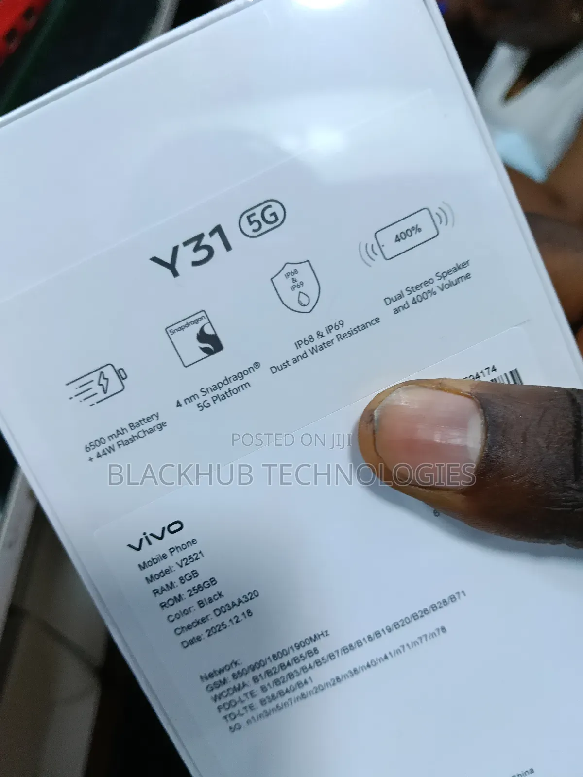 New Vivo Y31 5G 256 GB Black