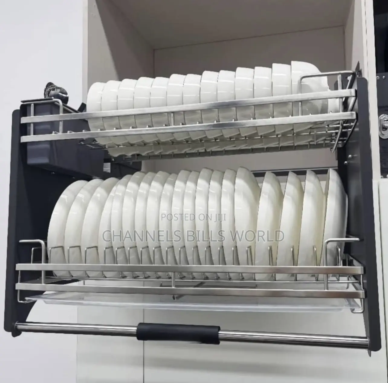 80cm Silver Pulldown Plate Rack