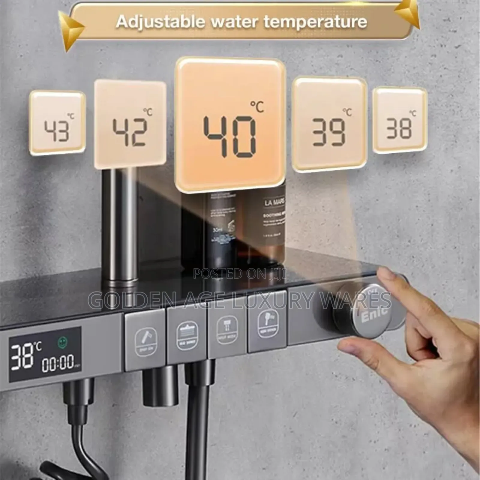 Premium Quality Thermostatic Shower Grey