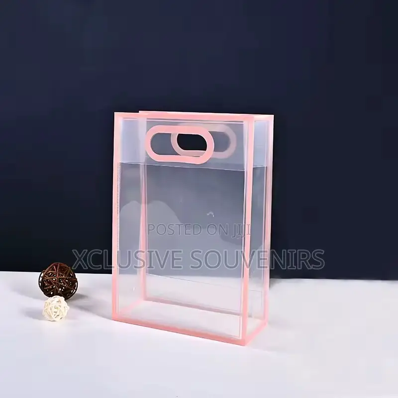 12pcs Waterproof Frosted Plastic Clear Stand-up Shopping Bag
