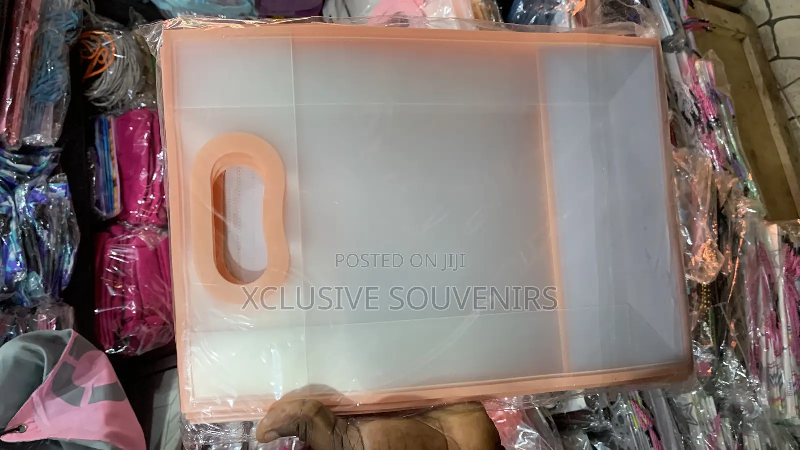 12pcs Waterproof Frosted Plastic Clear Stand-up Shopping Bag