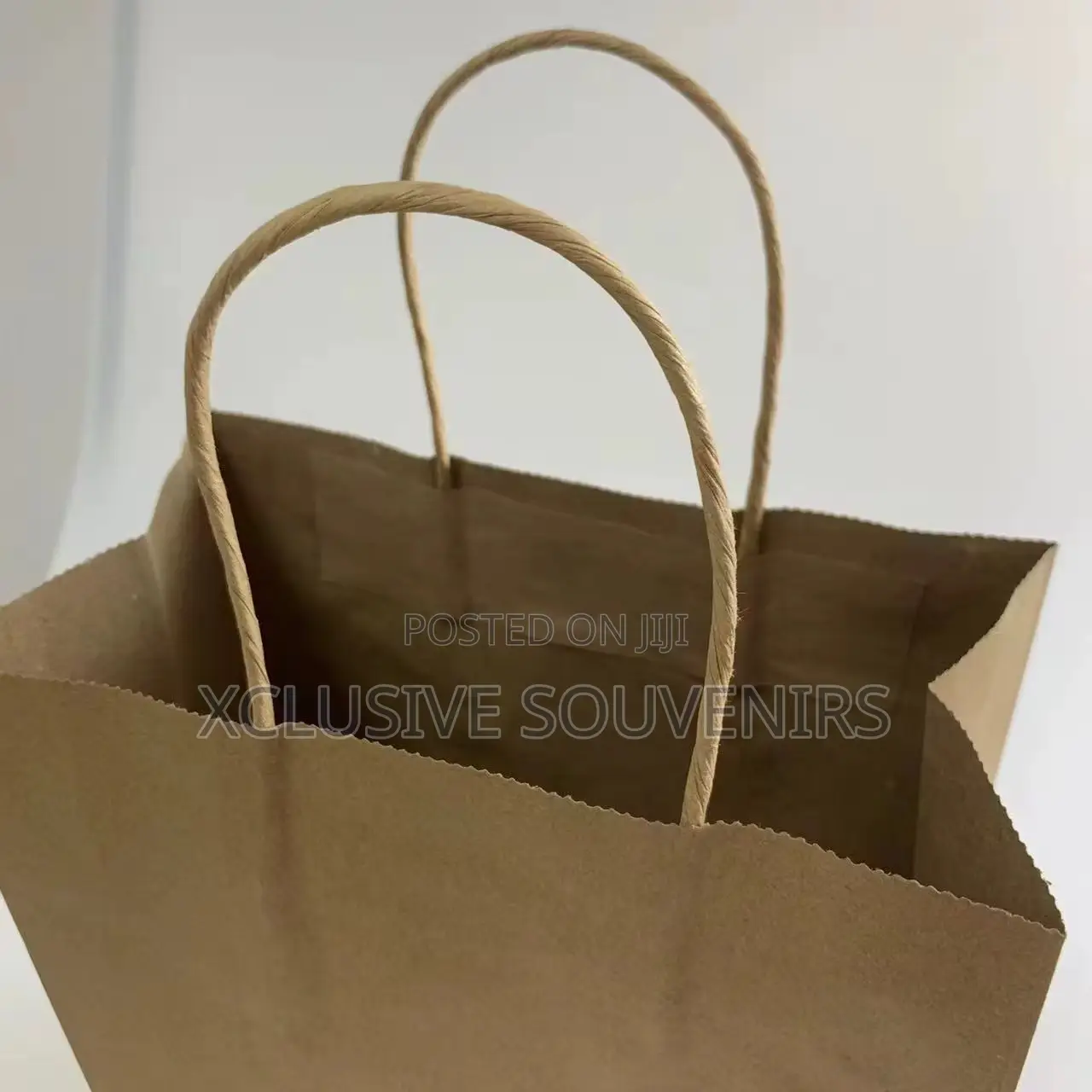 12pcs Luxury Brown Kraft Paper Bag With Handle