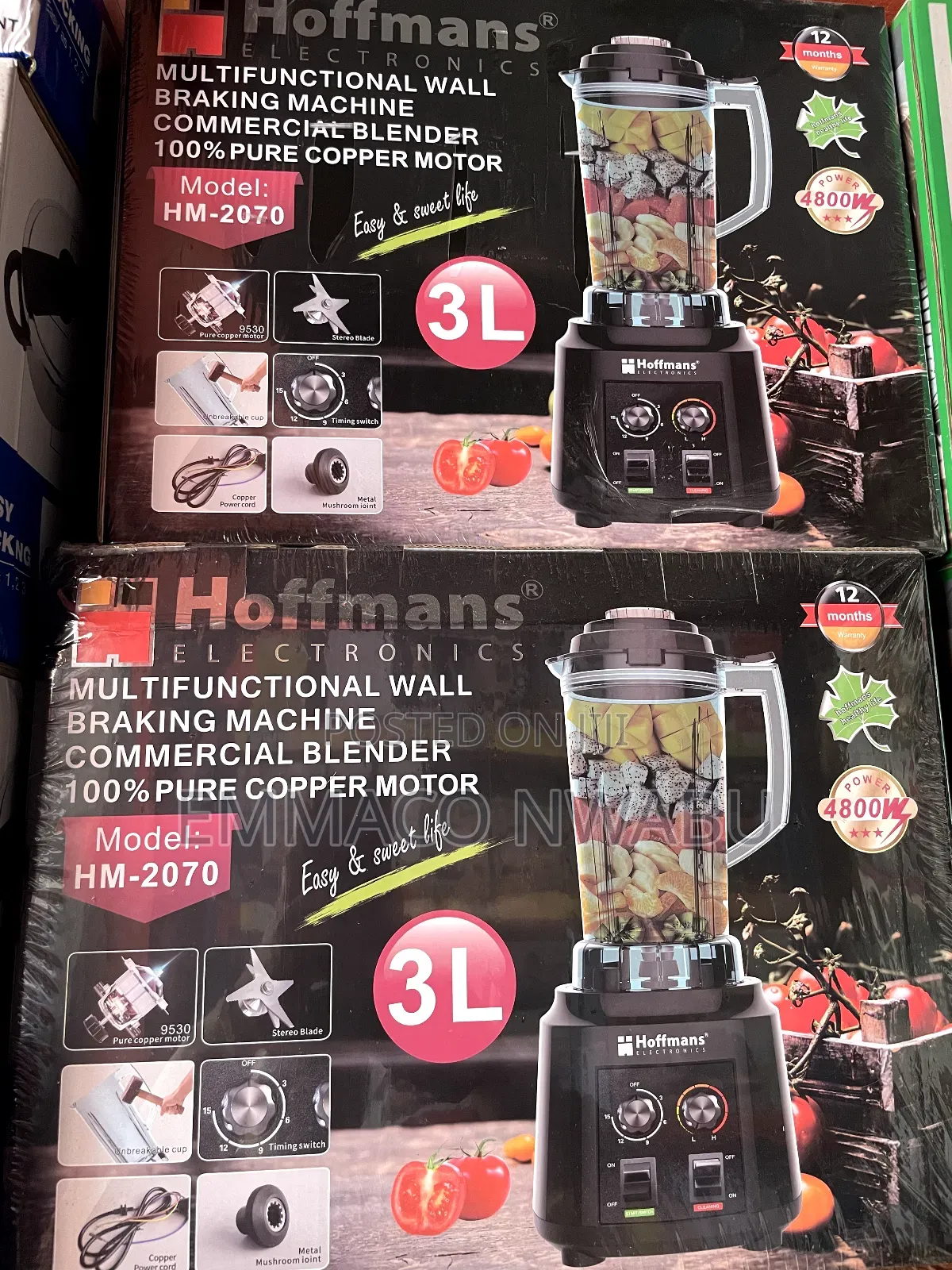 Hoffman's Multifunctional Wall Breaking Commercial Blender 3liters