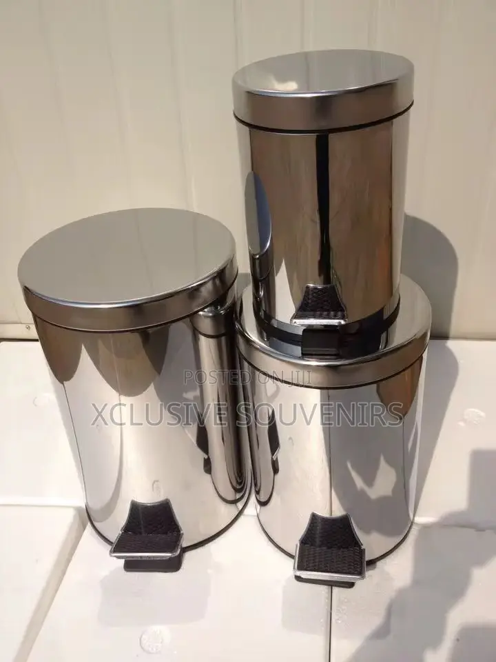 30l Capacity Stainless Steel Round Foot Pedal Dustbin