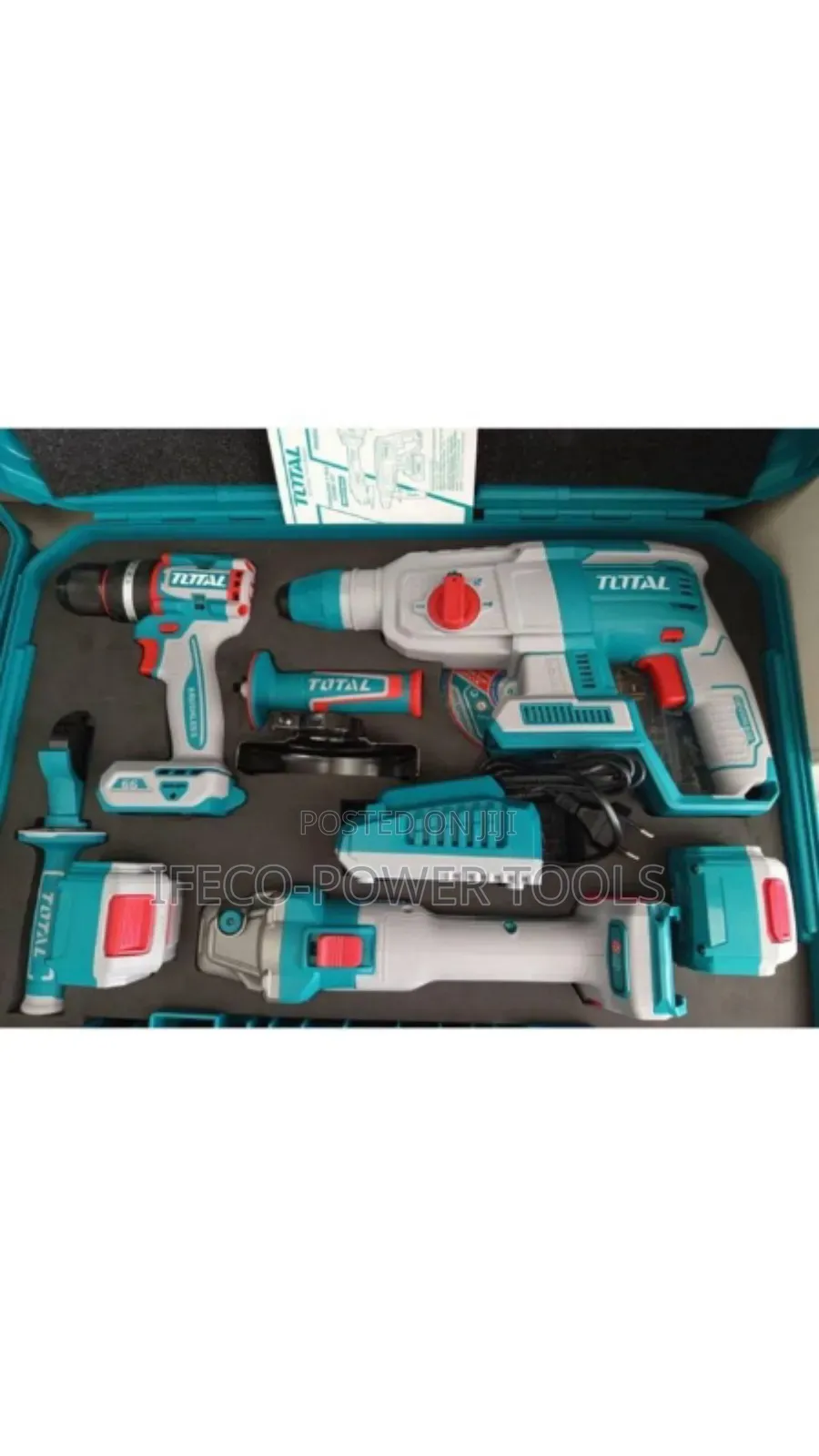 Total 20v Brushless 3-Piece Cordless Combo Kit (Model Tosli241198).