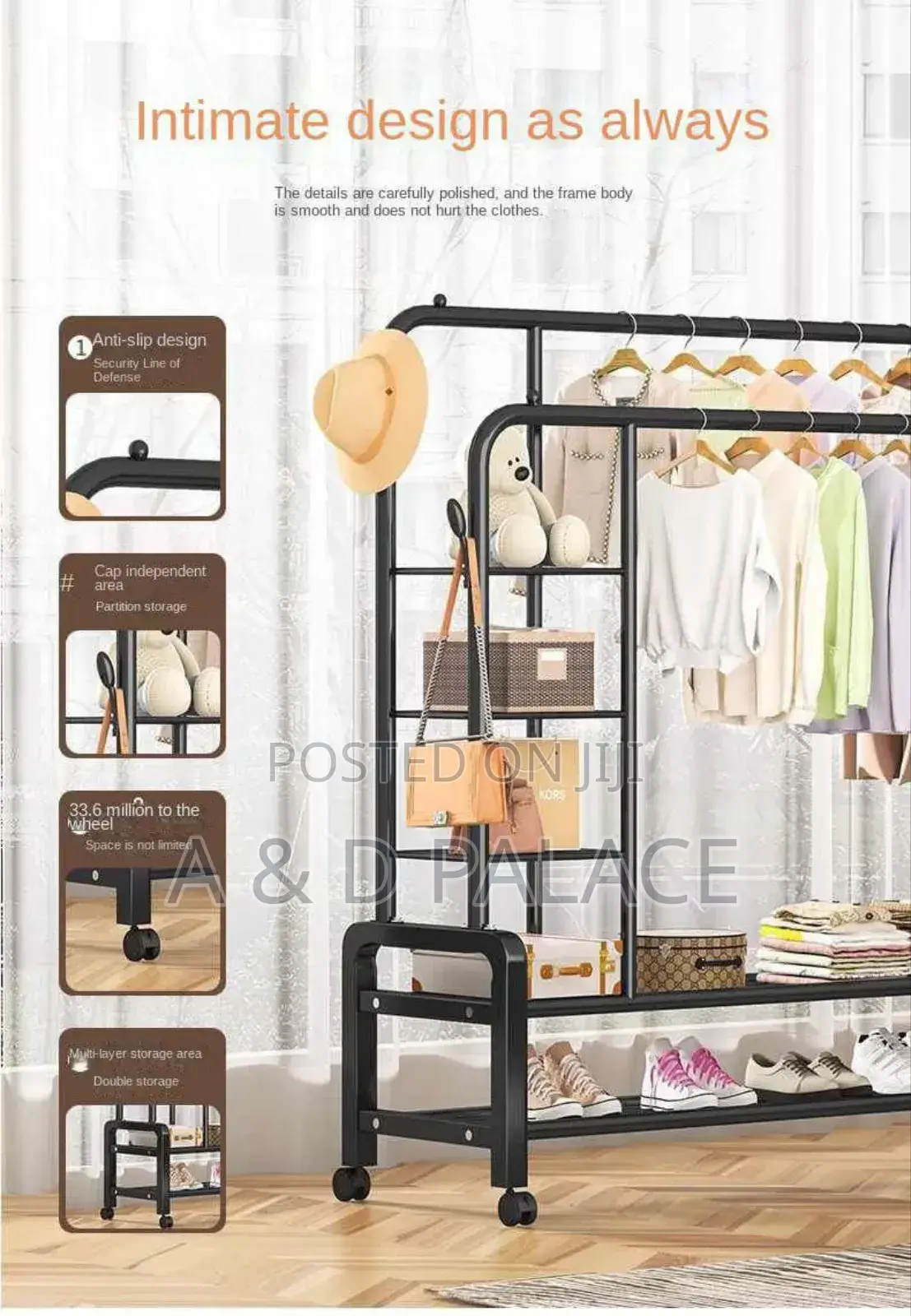80kg Heavy Duty Weight Wardrobe Foldable Hanger/Rack