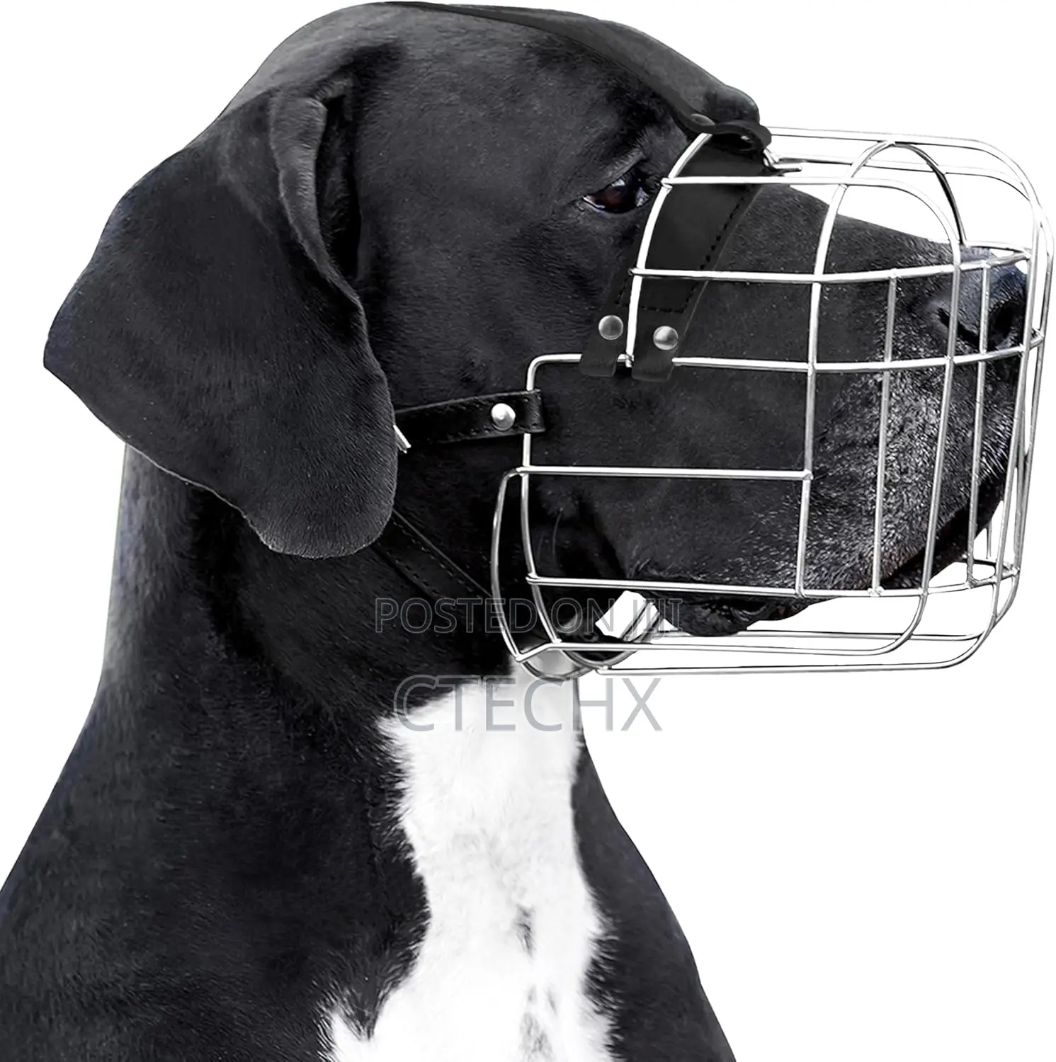 Dog Muzzle Adjustable Durable Metal Wire Basket for Large Dogs