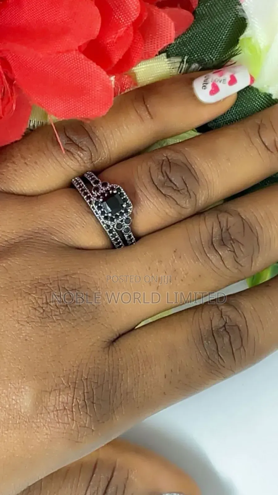 Elegant Black Bride's Wedding Rings