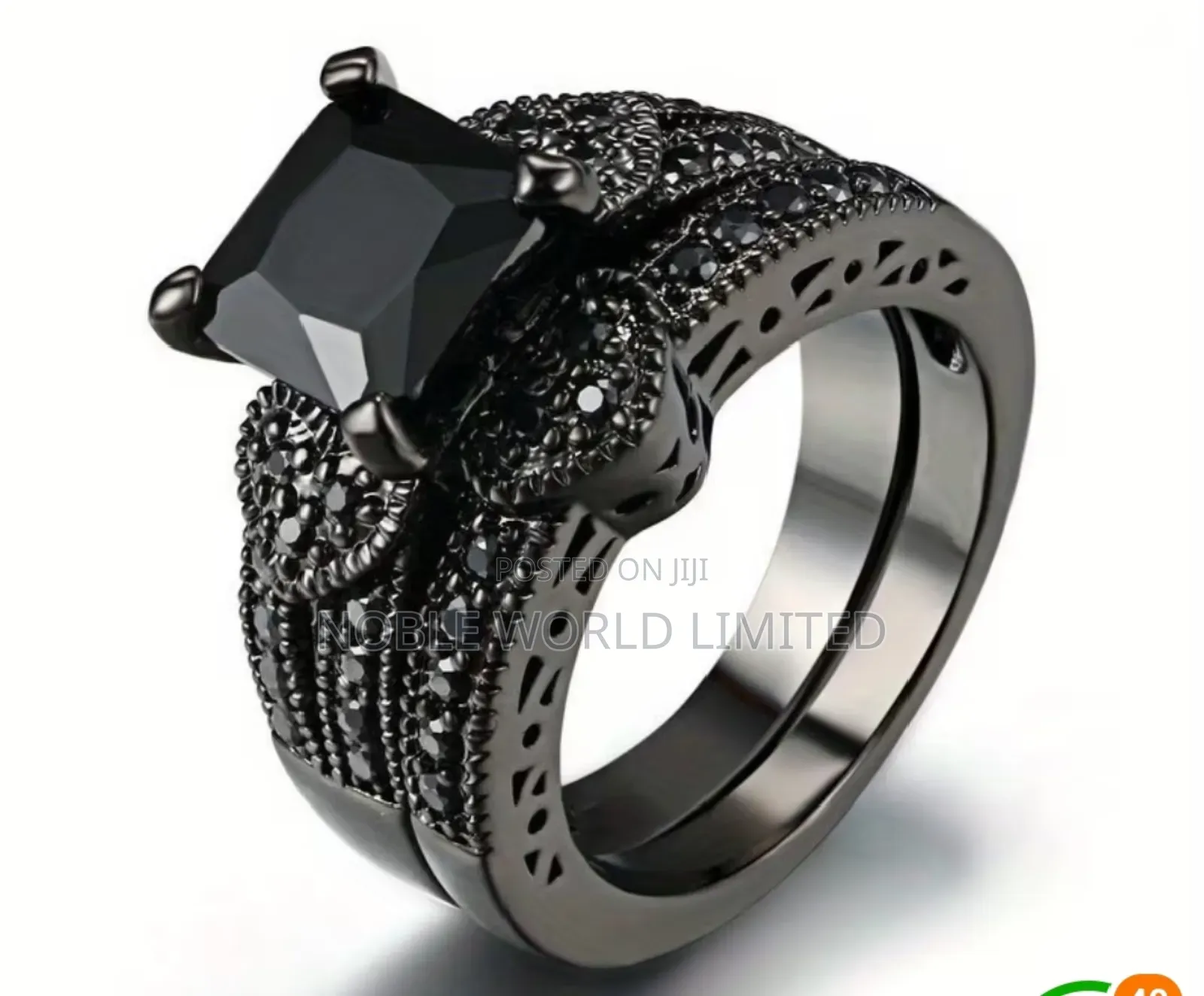 Elegant Black Bride's Wedding Rings