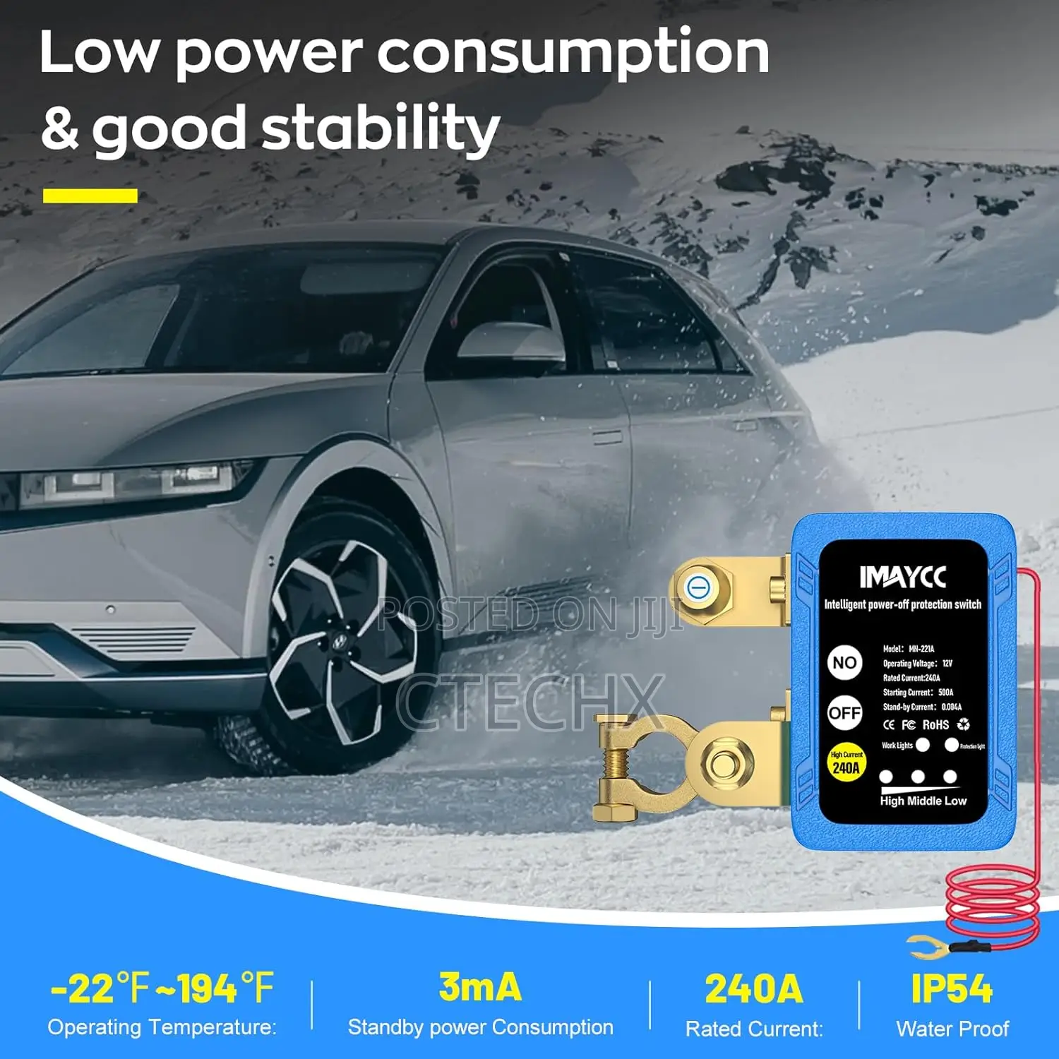 Car Battery Switch Anti Theft Battery Cut Off Shut Off Switch for Auto