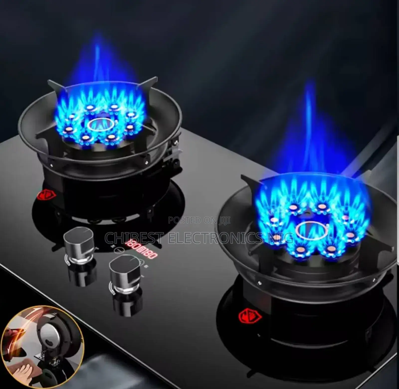 Original Sky-Oppein Built-in Flips Up 2 Burners Gas Cooker With Timer