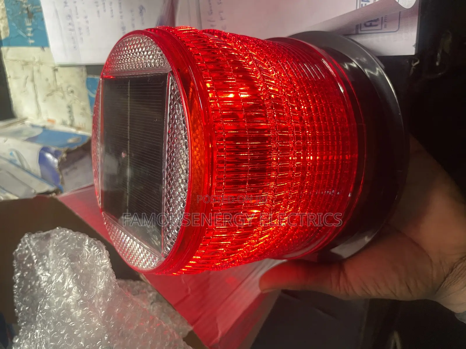 Aviation Safety Light , Big Size Solar Powered With Magnetic Base