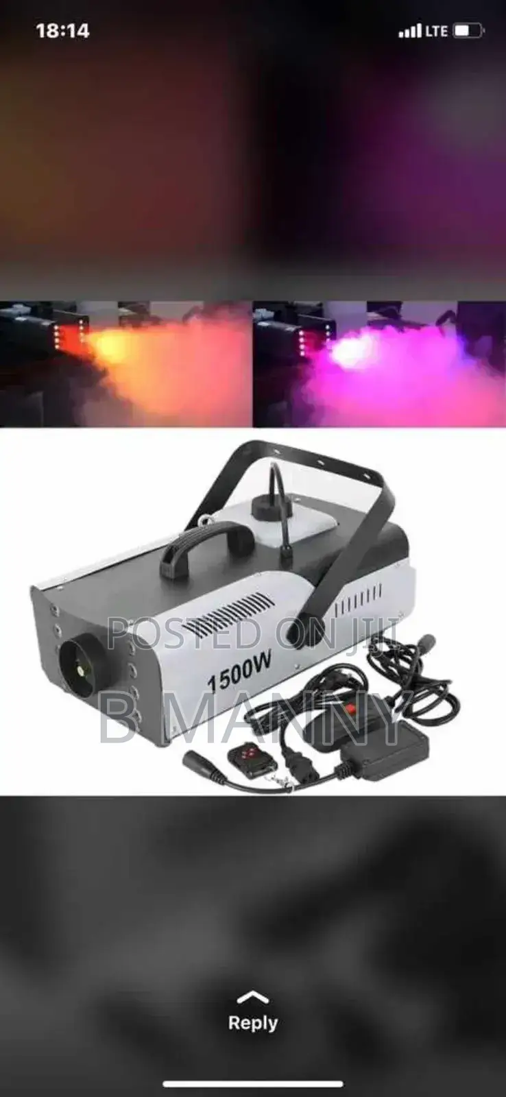 Smoke Machine 1,500 Watts Horizontal