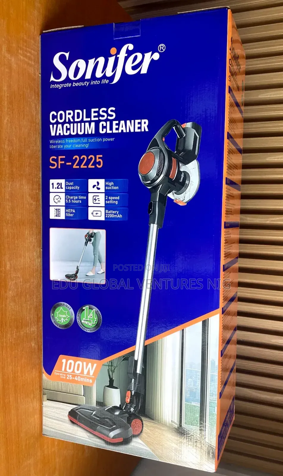 Sonifer 2 in 1 Cordless Vacuum Cleaner Sf-2225. 100watts.