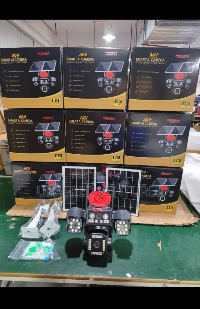 4-Lens Ai Solar CCTV Camera –16,000mah Battery, Esim Night Vision
