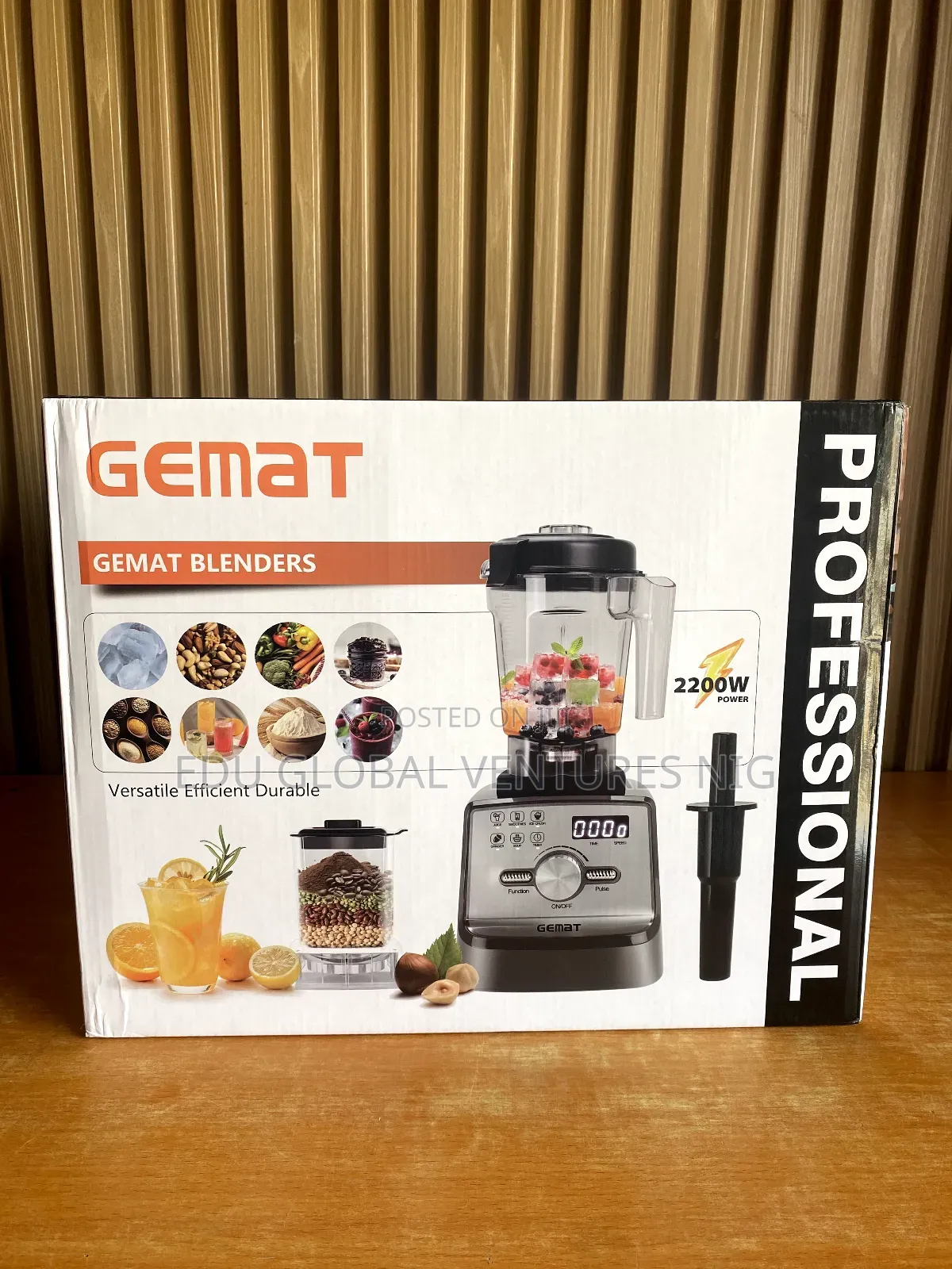 Gemat Professional High Performance Food Blender. 2200watts.