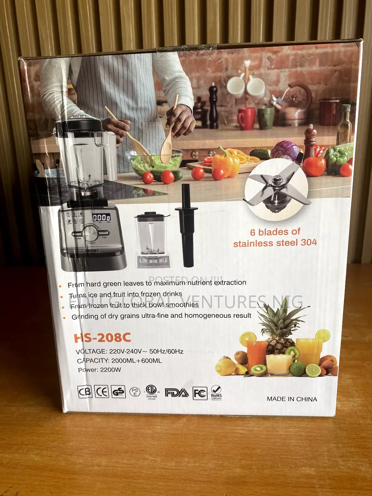 Gemat Professional High Performance Food Blender. 2200watts.