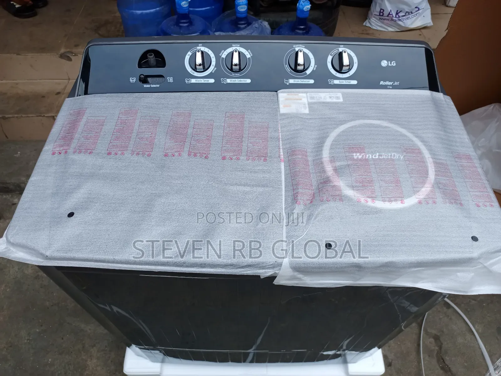 Lg 15kg Twin Tub Roller Jet Washing Machine | Wm 1561 (Black)