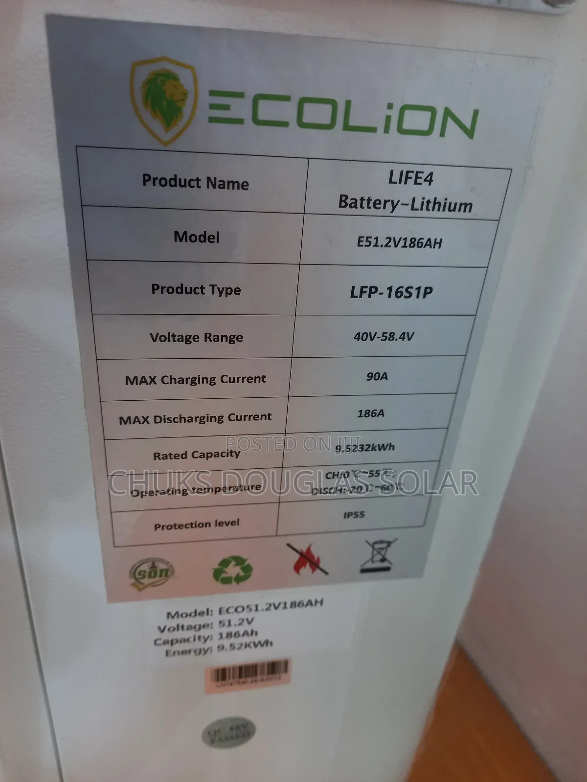 10kwh Ecolion Lithium Battery