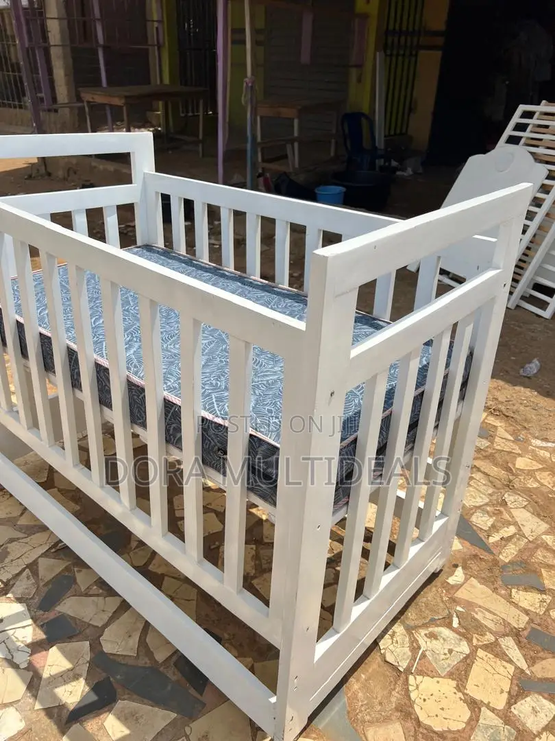 Imported Wooden Baby Crib With Mattress