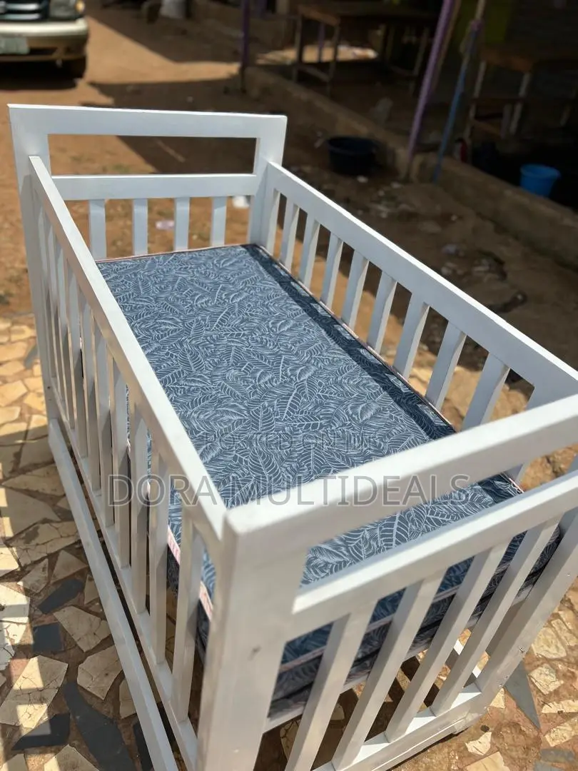 Imported Wooden Baby Crib With Mattress