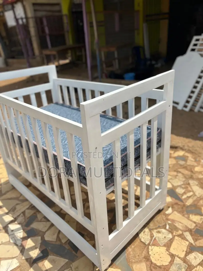Imported Wooden Baby Crib With Mattress