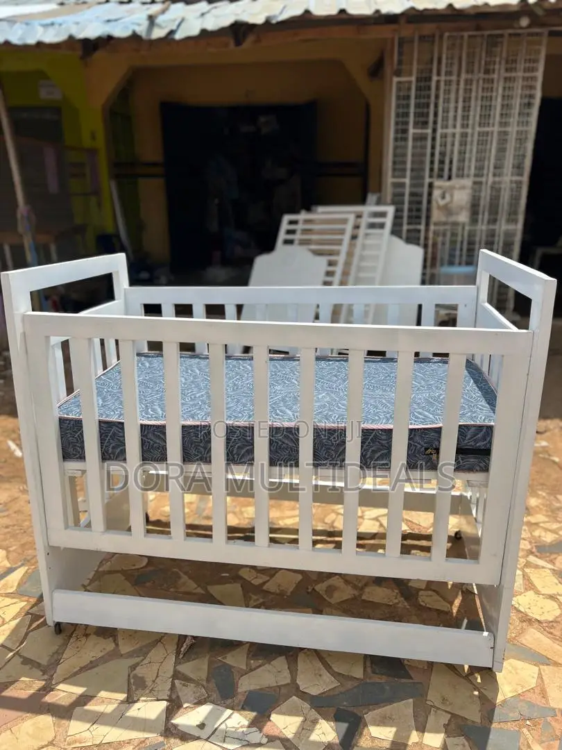 Imported Wooden Baby Crib With Mattress