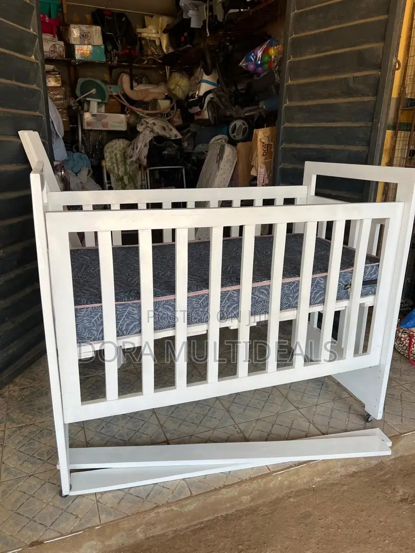 Imported Wooden Baby Crib With Mattress
