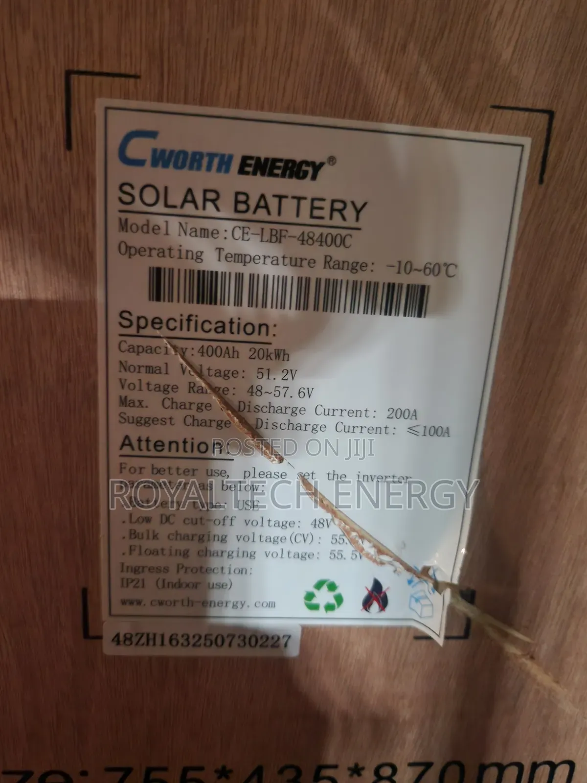 Cworth 20kwh 51.2v Lithium Batteries