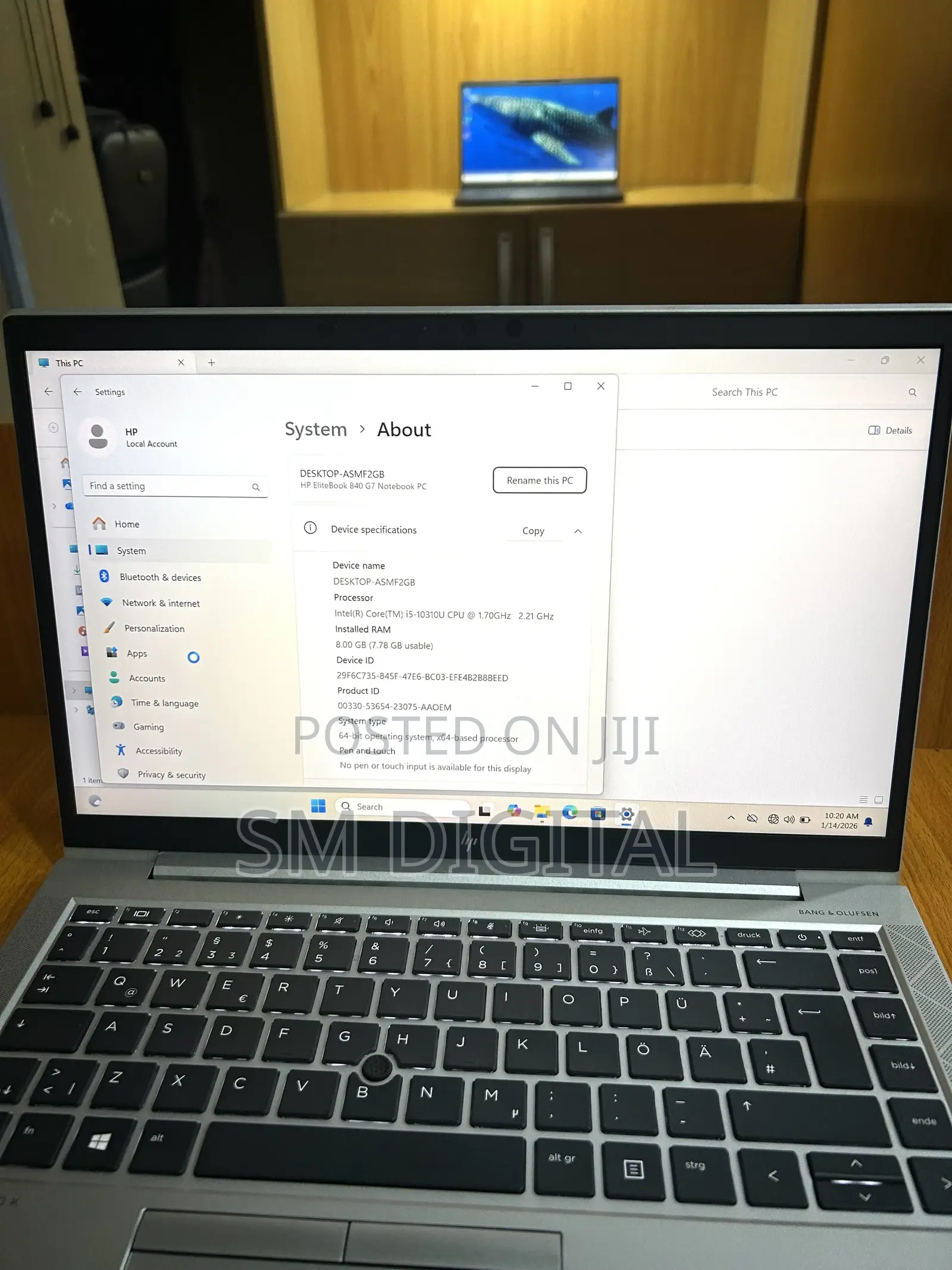 Laptop HP EliteBook 840 G7 8GB Intel Core i5 SSD 256GB