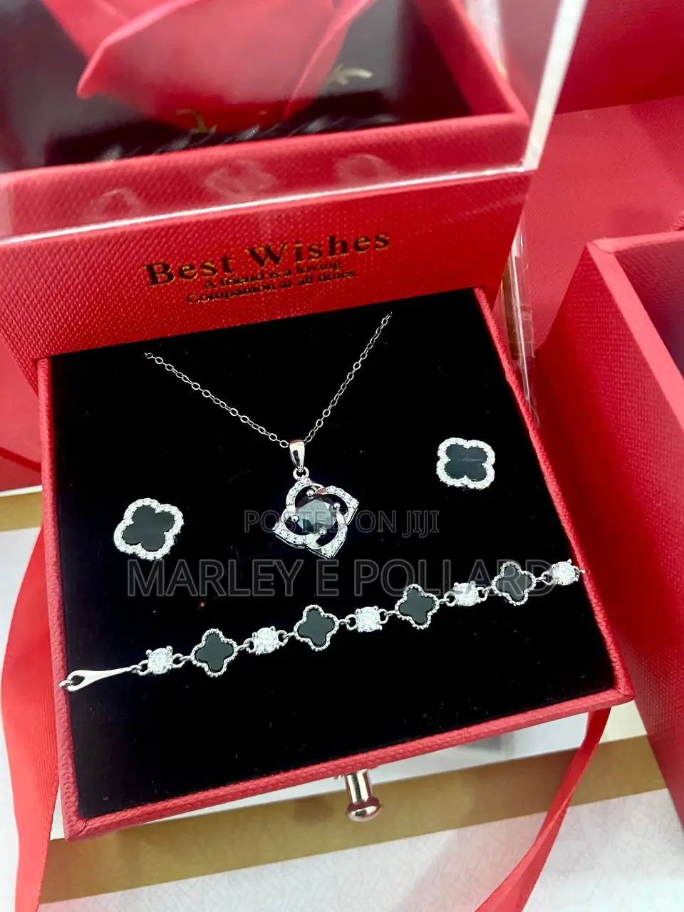 VVS Moissanite Valentine Earring Necklace Set of 3
