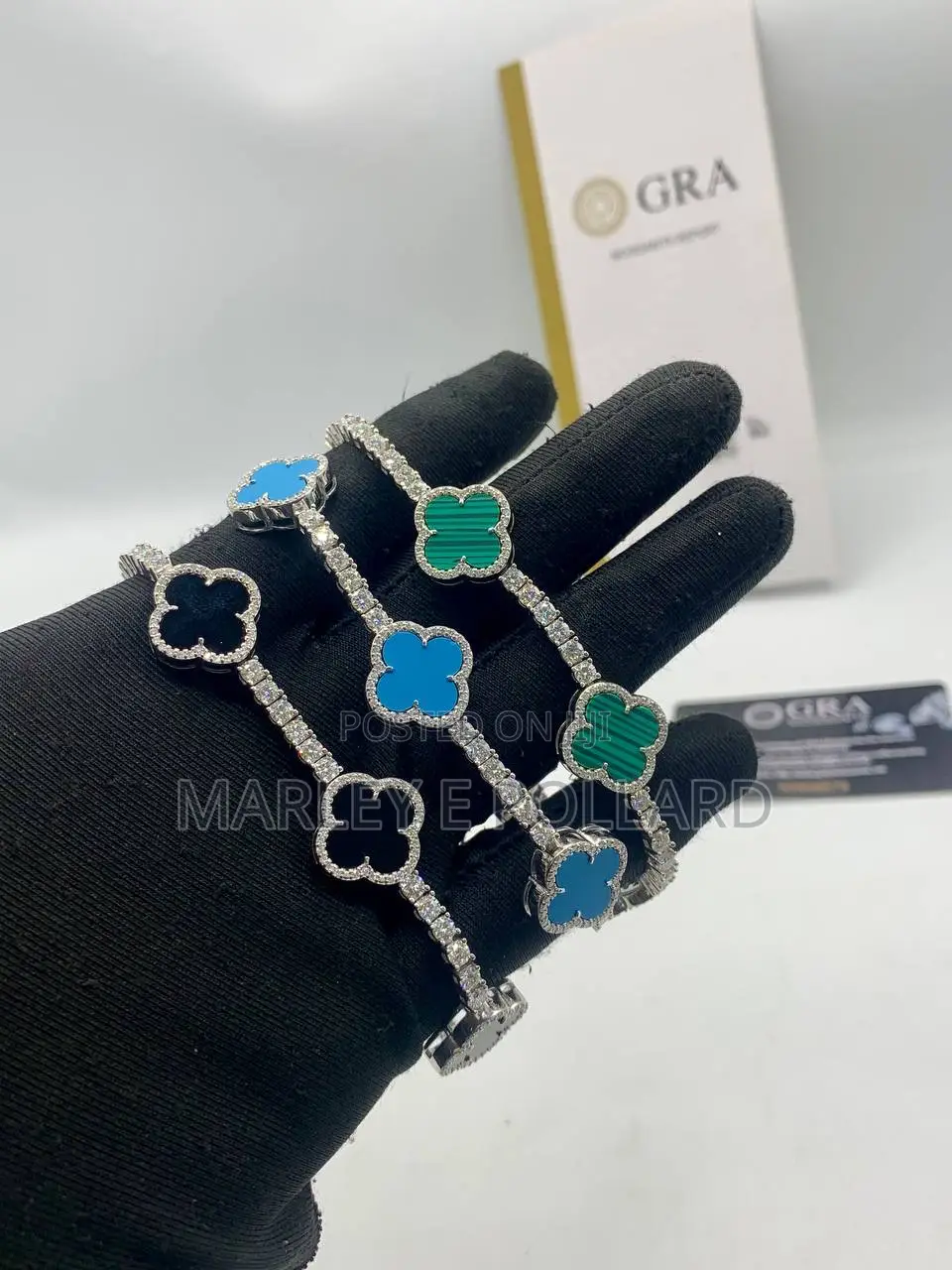 Quality Original Sterling Silver Van Cleef Vca Color Bracelet
