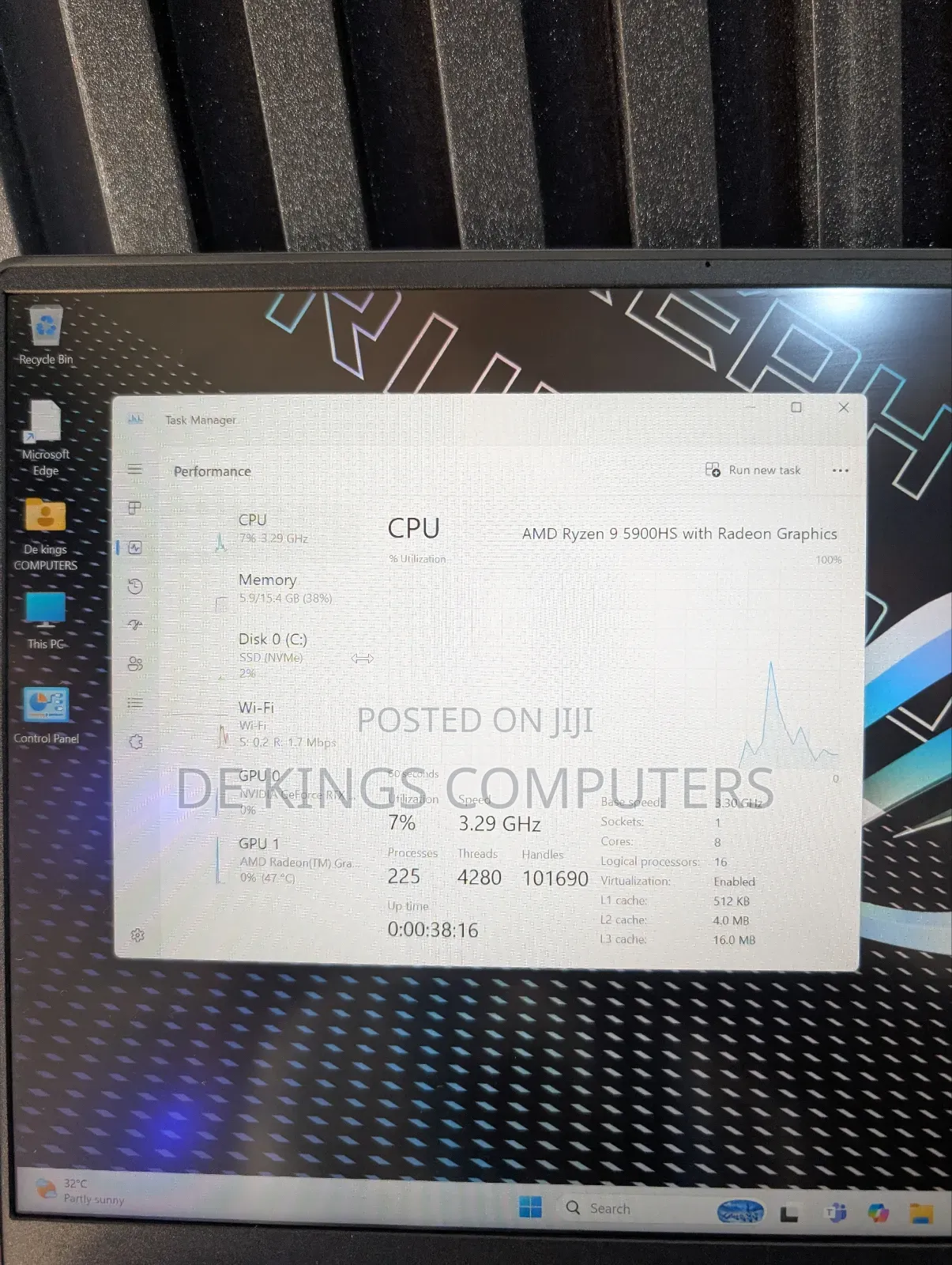 Laptop Asus ROG Zephyrus G15 16GB AMD Ryzen 9 SSD 1T