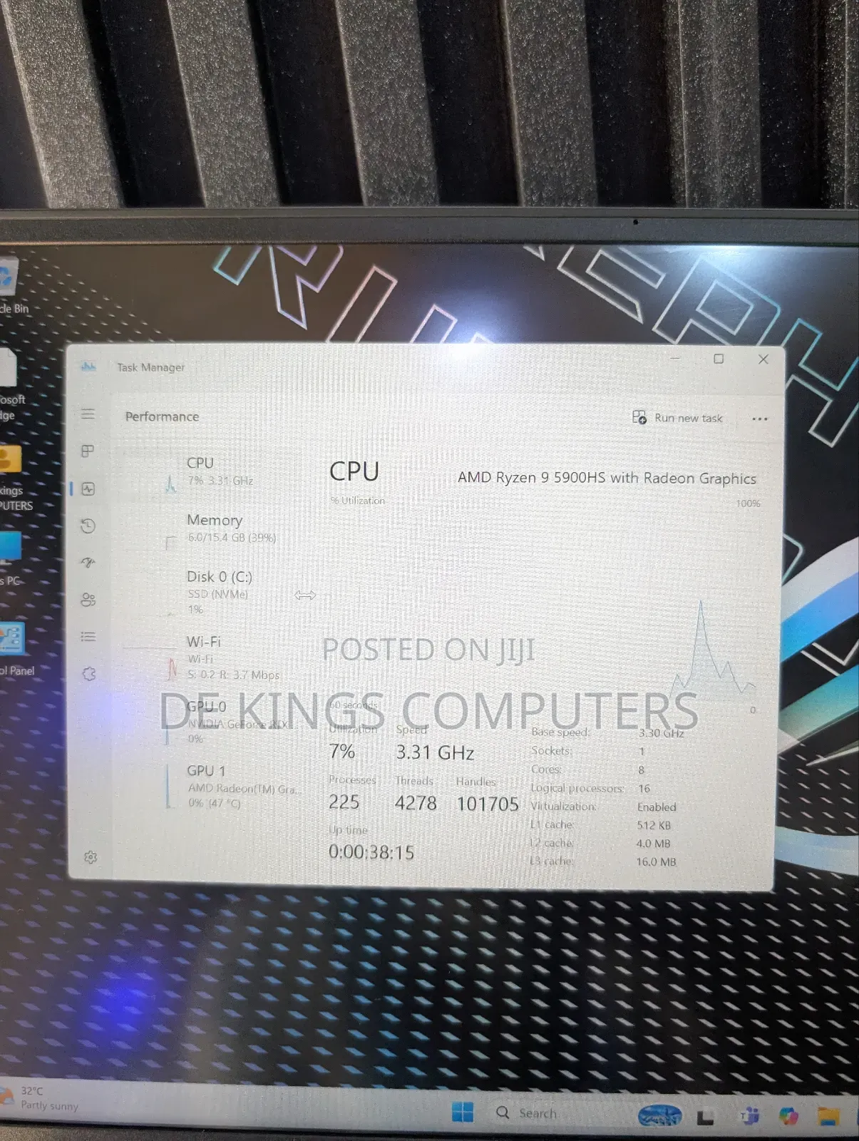 Laptop Asus ROG Zephyrus G15 16GB AMD Ryzen 9 SSD 1T
