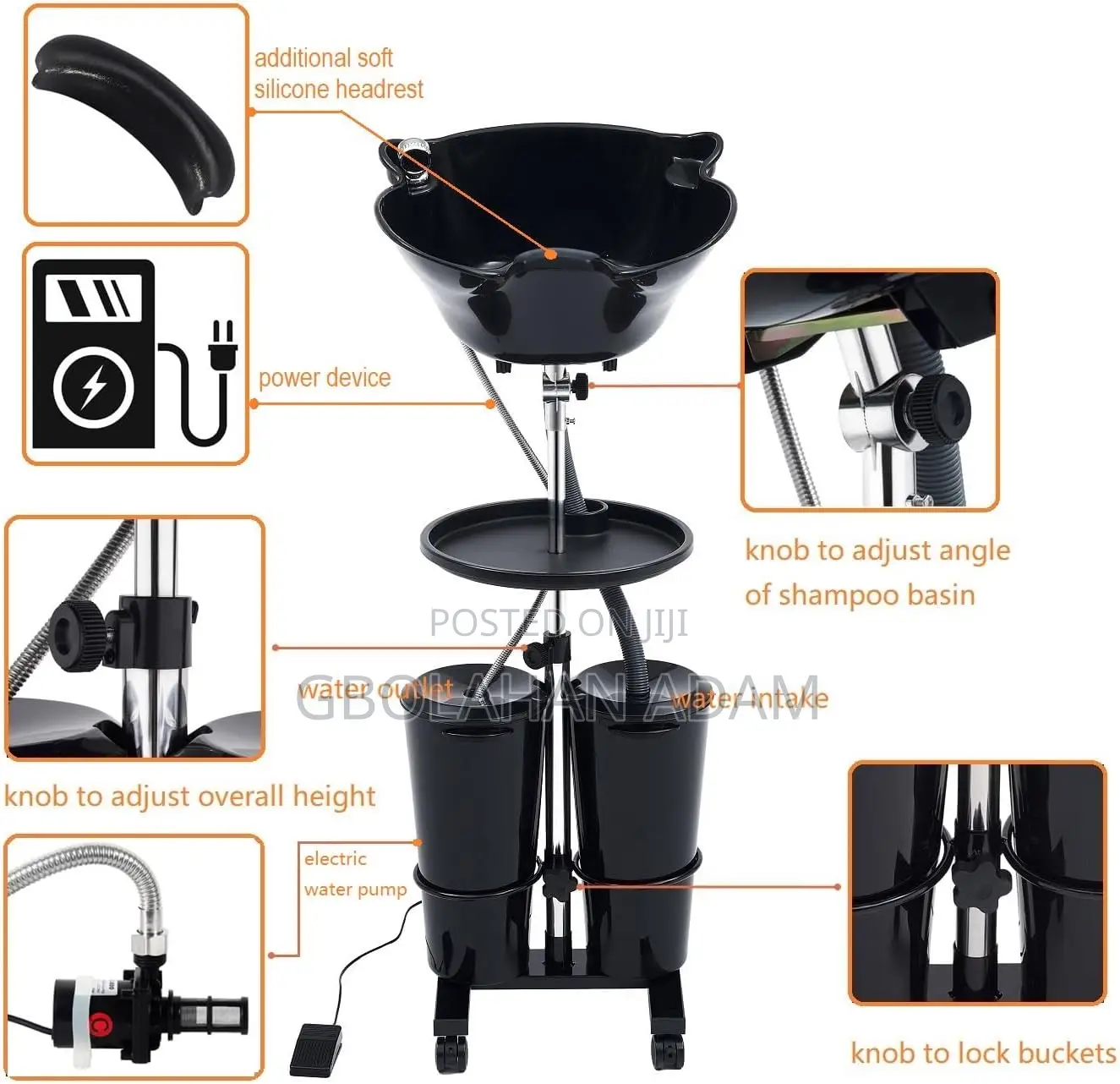 Portable Shampoo Basin With Electric Pump