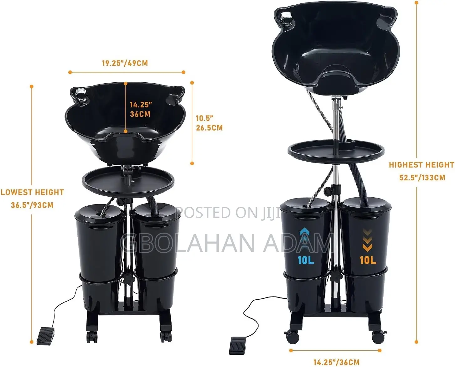 Portable Shampoo Basin With Electric Pump