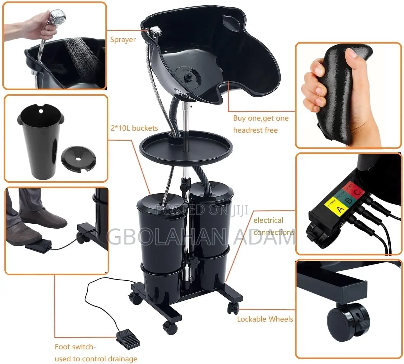 Portable Shampoo Basin With Electric Pump
