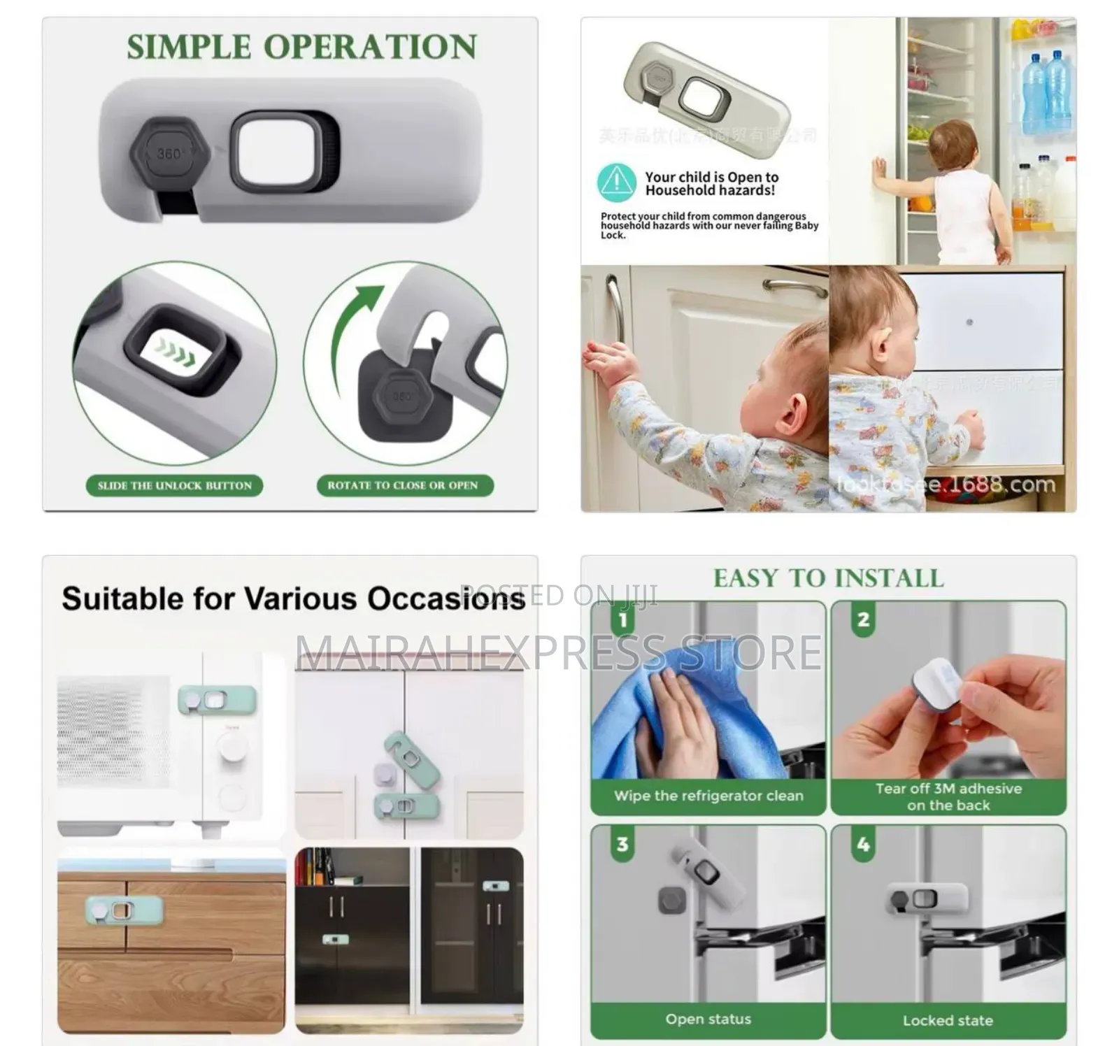2pcs Multifunctional Child Safety Lock HMK
