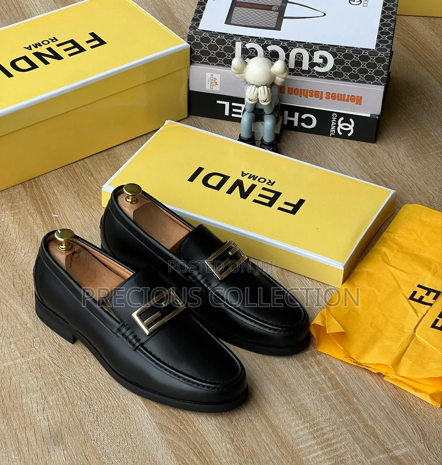 Men's Single Sole Coperate Fendi Leather Shoe