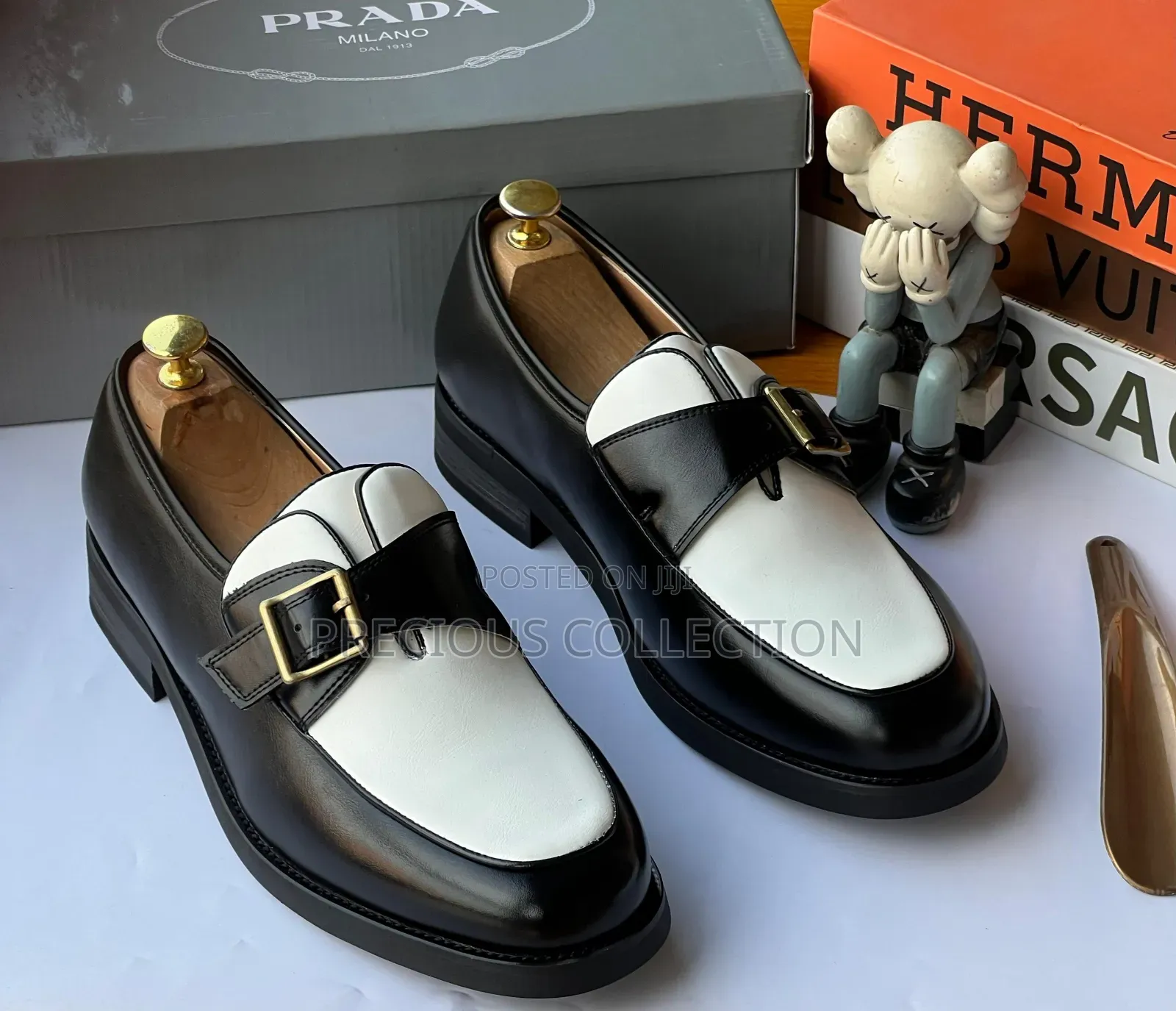 Single Sole, Matte Leather Buckled Prada Shoe