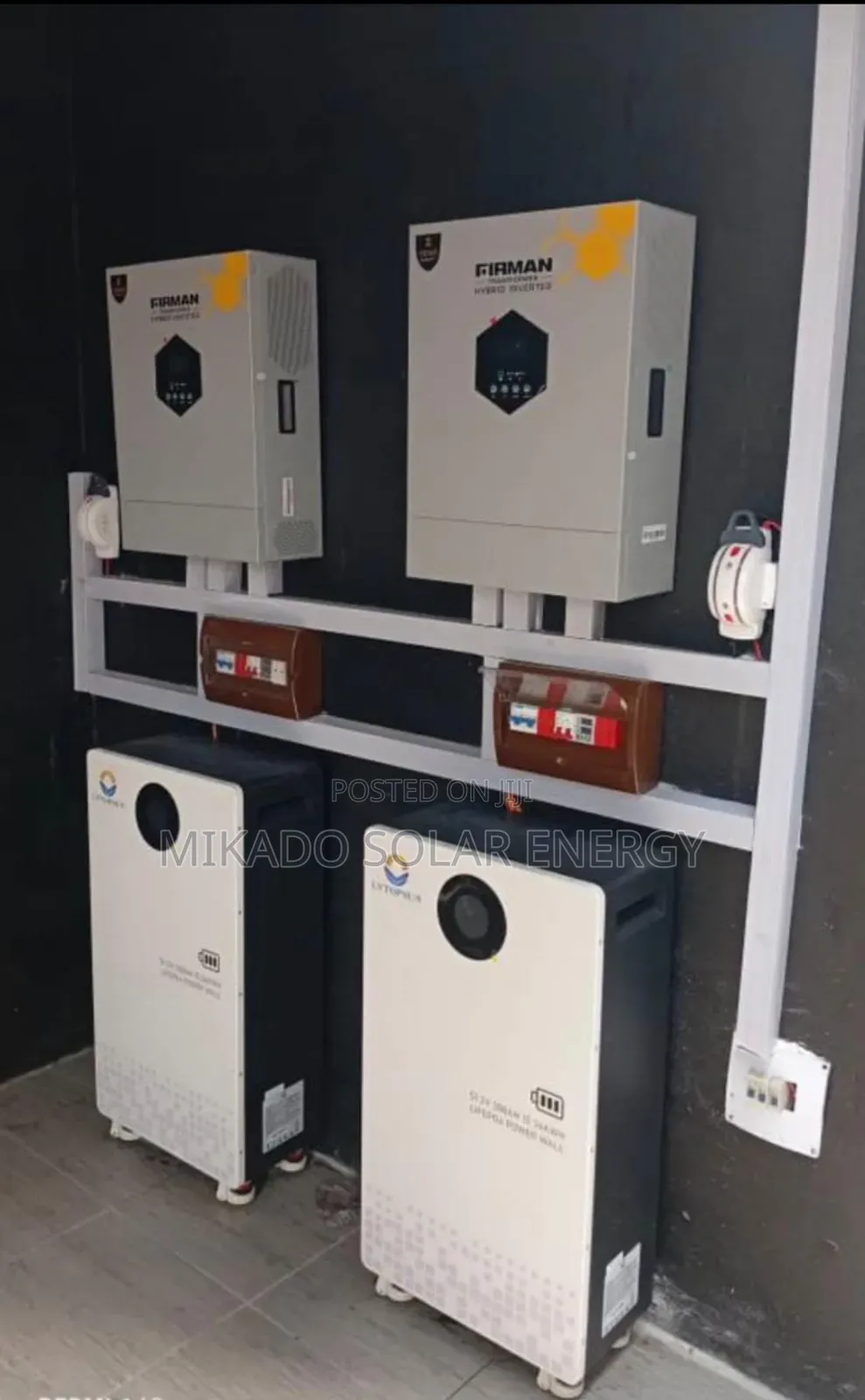 (2) Units 15.36kwh Lvtopsun Paired With (2) Units 5kwh Firman Inverter