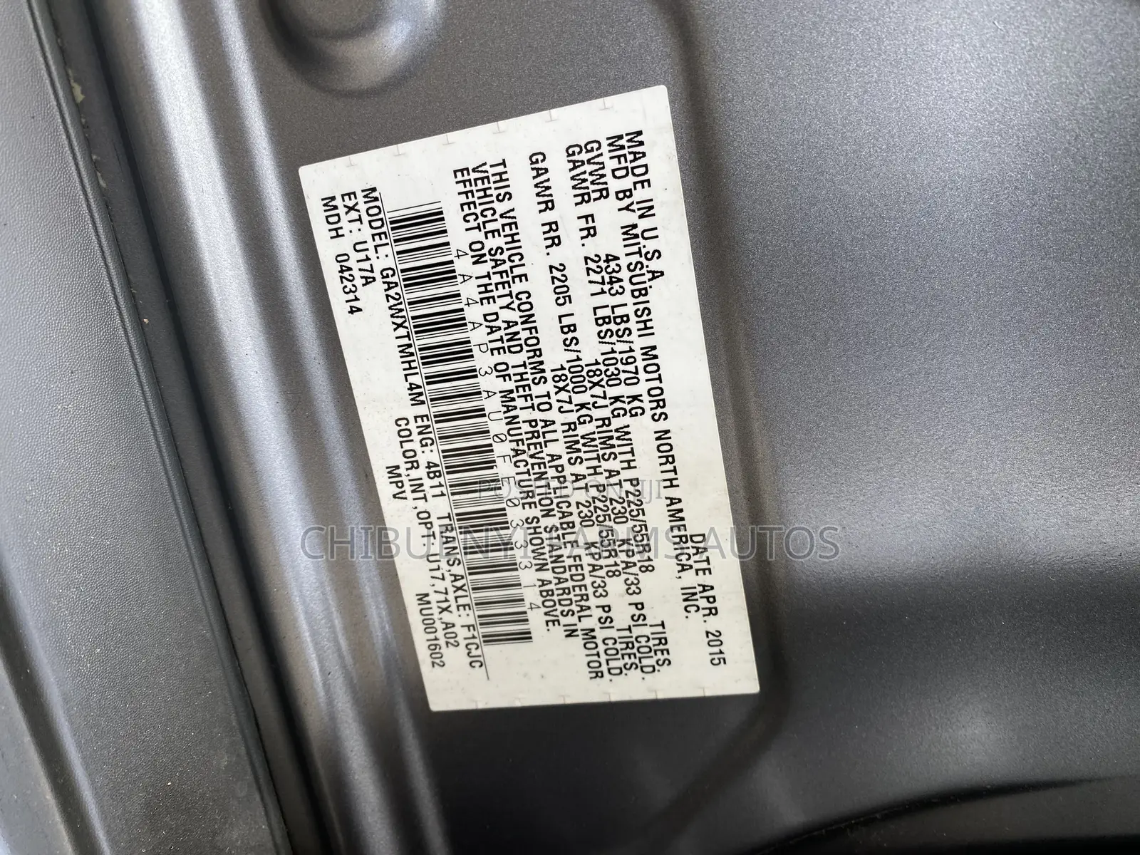 Mitsubishi Outlander SE 4dr SUV AWD (2.4L 4cyl CVT) 2015 Gray